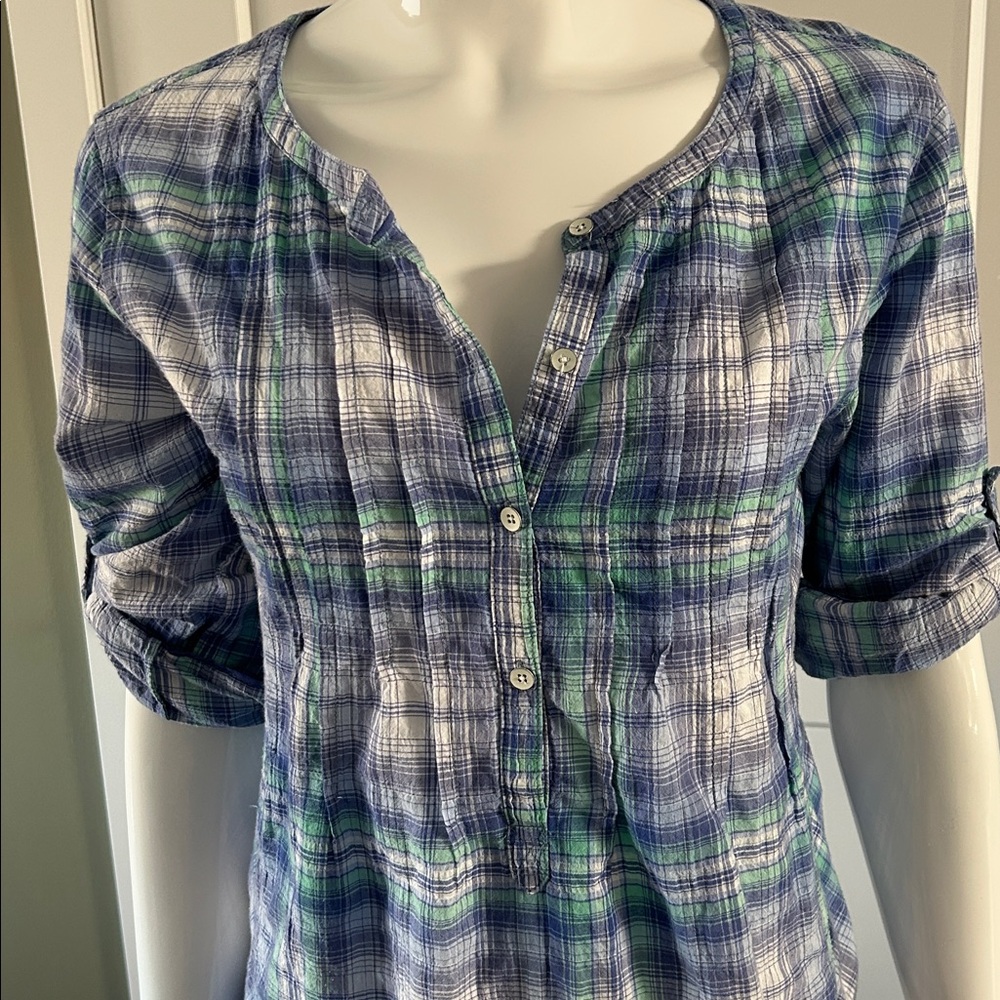 C&C California Plaid Henley Top - Picture 7 of 12